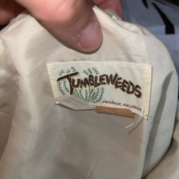 Tumbleweeds True Vintage Prairie Maxi Skirt Size Medium Tan Cream Floral Lace - Picture 4 of 11